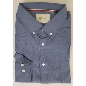Oxford Men's Luxury‎ Dress Shirt, Blue, Size 2XL